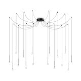 Lámpara colgante Ideal Lux Lucciola negro cristal LED 16 luces 16W Ø20cm 284002