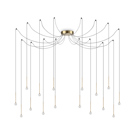 Lámpara colgante Ideal Lux Lucciola latón cristal LED 16 luces 16W Ø20cm 284019