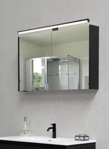 Aplique de baño Trio Lino LED negro mate 3000K IP44 284116032