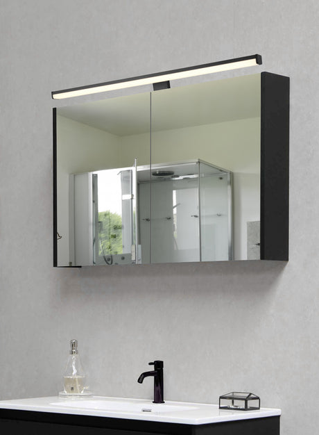 Aplique de baño Trio Lino LED negro mate 3000K IP44 284116032