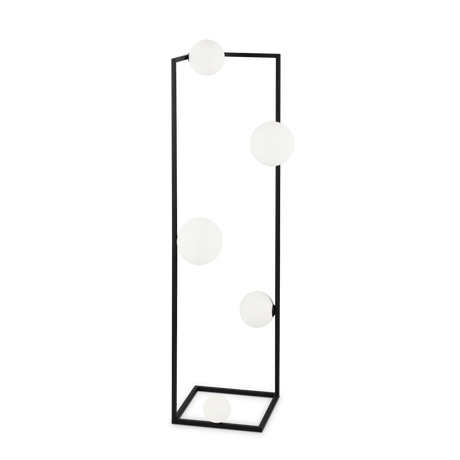 Lámpara de pie Ideal Lux Angolo negro cristal 5 luces 140W 118cm 284309