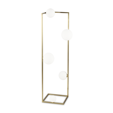 Lámpara de pie Ideal Lux Angolo latón cristal 5 luces 140W 118cm 284354
