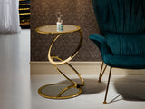 Mesa auxiliar Schuller Aros oro brillo acero 65cm 28776 - vista 3