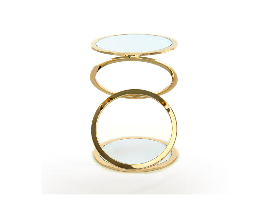Mesa auxiliar Schuller Aros oro brillo acero 65cm 28776 - vista 2