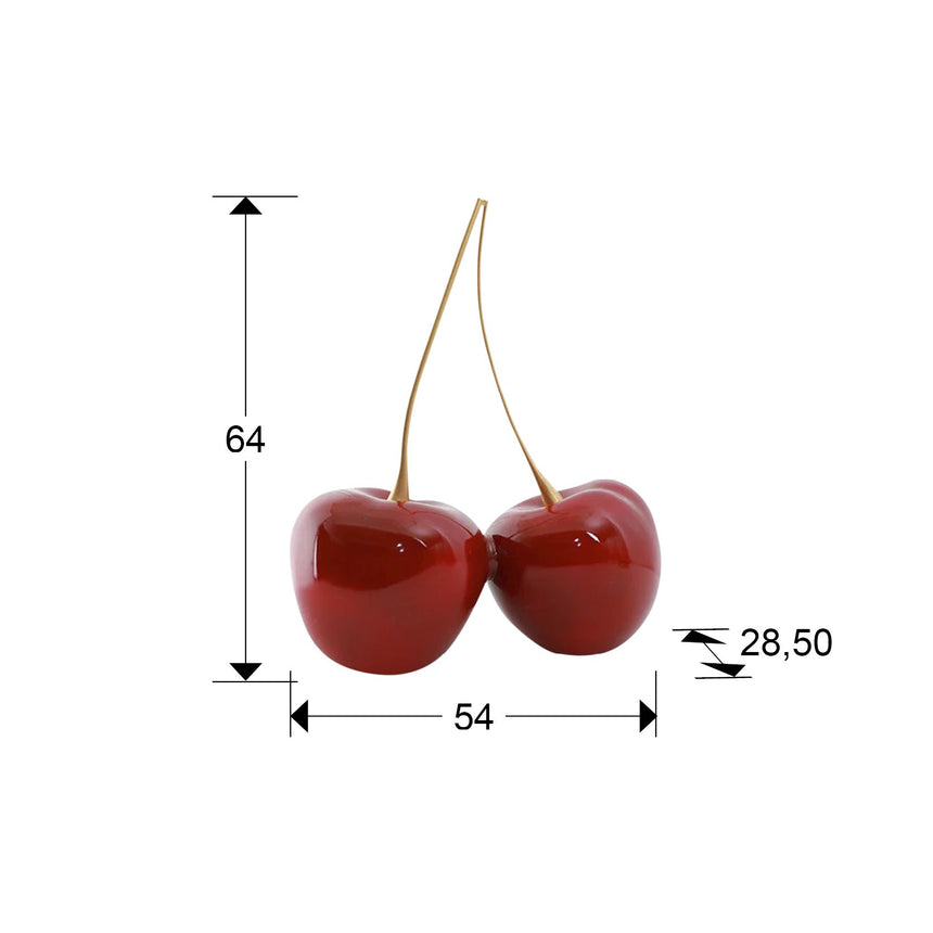Figura decorativa Schuller Cerezas rojo 54x64cm dimensiones