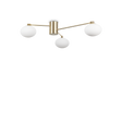 Plafón de techo Ideal Lux Hermes latón cristal 3 luces 84W Ø90cm 288260