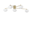 Plafón de techo Ideal Lux Hermes latón cristal 5 luces 140W Ø90cm 288277
