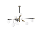 Plafón de techo Ideal Lux Gourmet negro cristal 9 luces 252W Ø131,5cm 289489