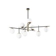 Plafón de techo Ideal Lux Gourmet negro cristal 9 luces Ø131,5cm 289489