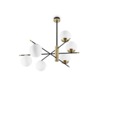 Plafón de techo Ideal Lux Gourmet negro cristal 6 luces 168W Ø100cm 289496