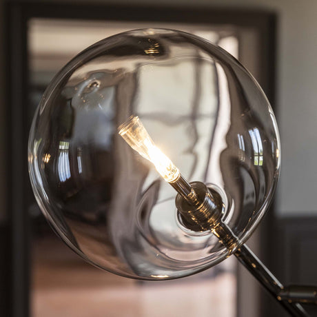 Lámpara de pie Ideal Lux Equinoxe cristal 4 luces 8W 166cm cromo — ref. 290959 (5)