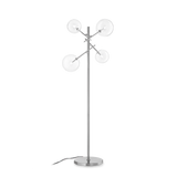 Lámpara de pie Ideal Lux Equinoxe cromo cristal 4 luces 8W 166cm 290959