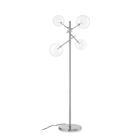Lámpara de pie Ideal Lux Equinoxe cristal 4 luces 8W 166cm cromo — ref. 290959 (1)