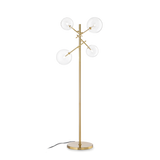 Lámpara de pie Ideal Lux Equinoxe latón cristal 4 luces 8W 166cm 290966