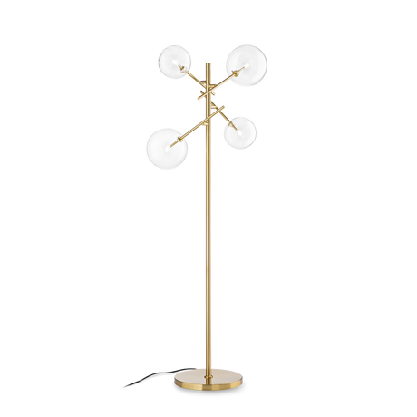 Lámpara de pie Ideal Lux Equinoxe latón cristal 4 luces 8W 166cm 290966