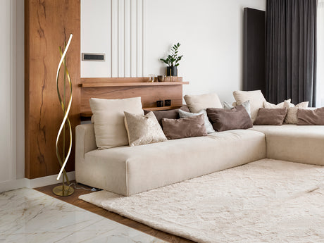 Lámpara de pie de salón Schuller Dido LED dorado brillo