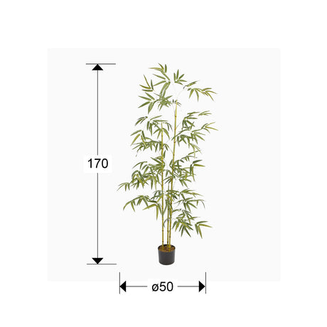 Planta artificial Schuller Bambú cemento 170cm dimensiones