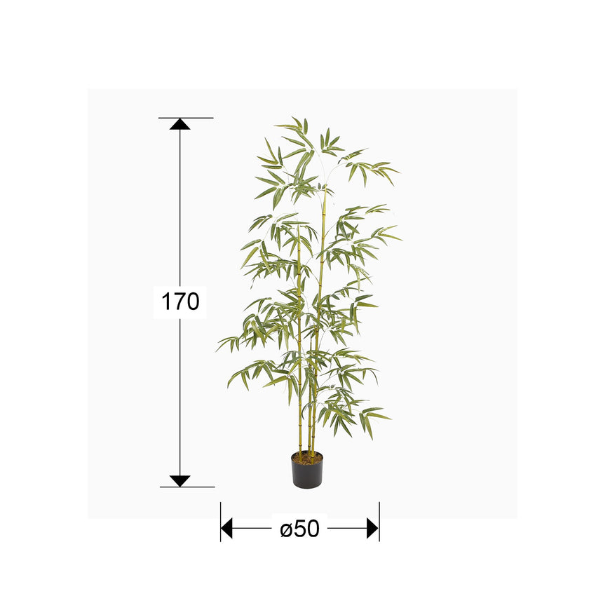 Planta artificial Schuller Bambú cemento 170cm dimensiones