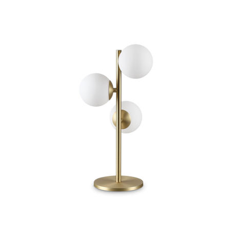 Lámpara de sobremesa Ideal Lux Perlage blanco cristal 3 luces 45W Ø24cm 292472