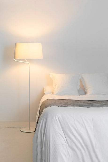 Lámpara de pie salón Faro Berni E27 Ø48cm blanco — ref. 29335 (2)