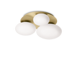 Plafón de techo Ideal Lux Ninfea latón cristal 3 luces 45W Ø46cm 293660