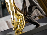 Figura decorativa Schuller Manos gris y dorado 20cm 297998