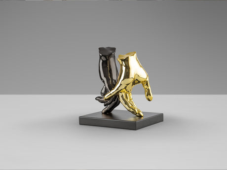 Figura decorativa Schuller Manos gris y dorado 20cm vista 4