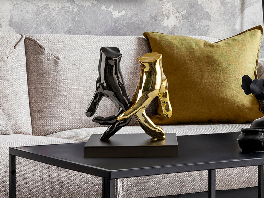 Figura decorativa Schuller Manos gris y dorado 20cm 297998