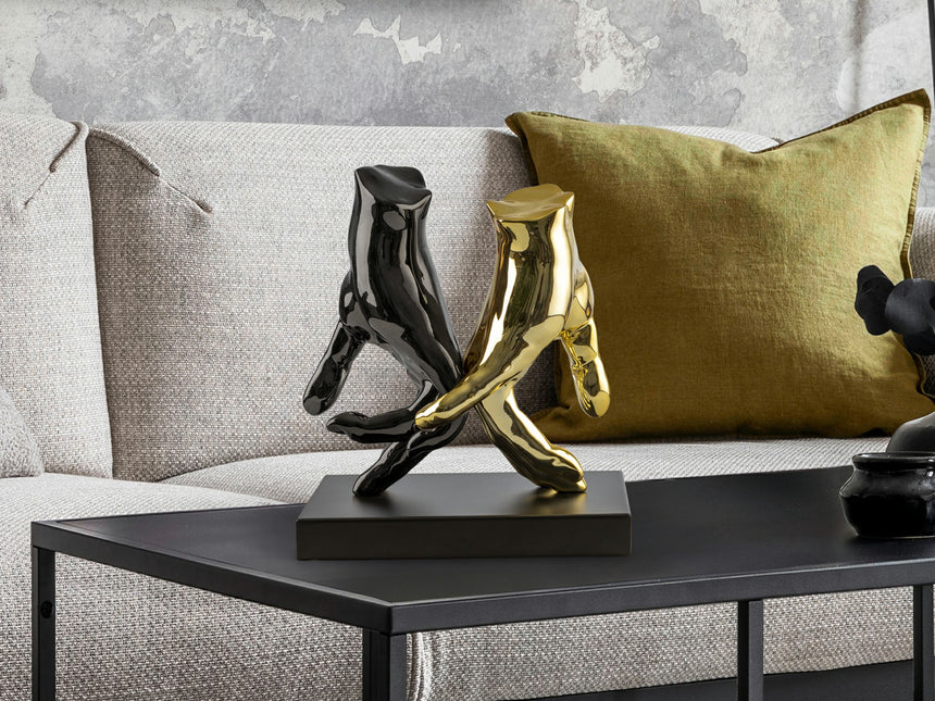 Figura decorativa Schuller Manos gris y dorado 20cm 297998