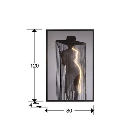 Cuadro con luz LED Schuller Diva negro 80x120cm dimensiones