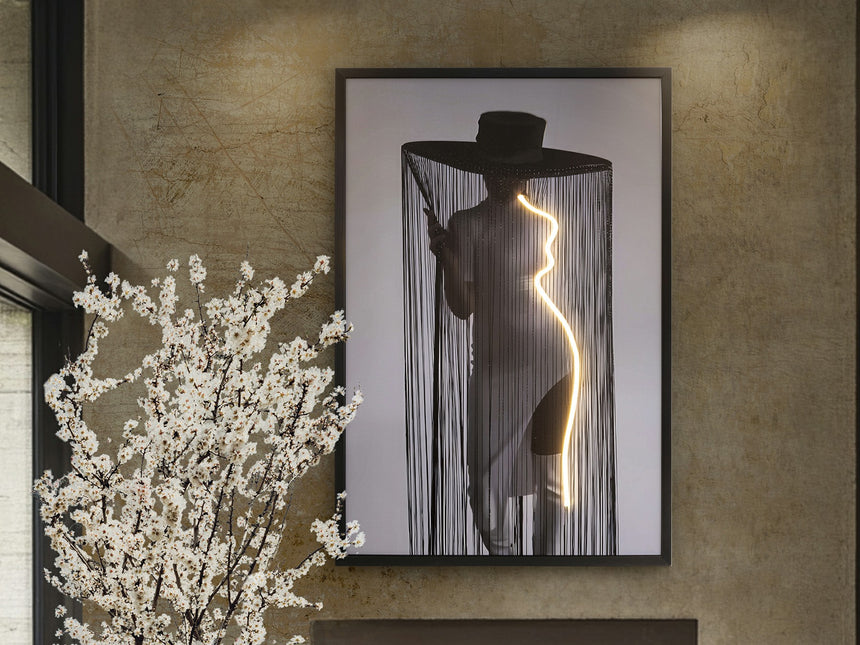 Cuadro con luz LED Schuller Diva negro 80x120cm 301299