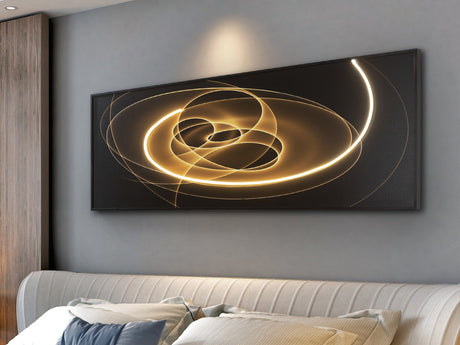 Cuadro con luz LED Schuller Trazados negro 150x50cm