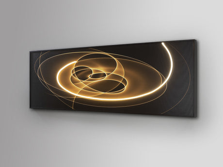 Cuadro con luz LED Schuller Trazados negro 150x50cm vista 2