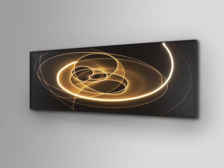 Cuadro con luz LED Schuller Trazados negro 150x50cm vista 2