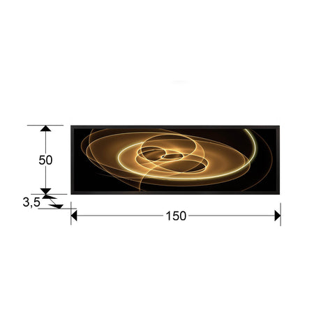 Cuadro con luz LED Schuller Trazados negro 150x50cm dimensiones