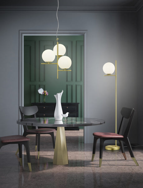 Lámpara de techo colgante Trio Pure LED latón mate 3000K 150cm 302000308