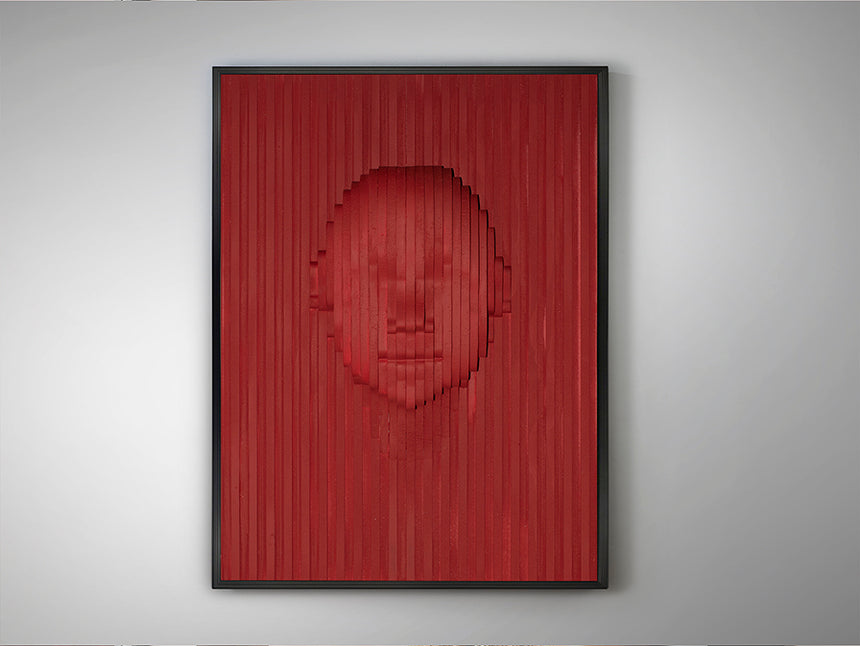 Schuller Red Face Bas-relief 90x120 302043