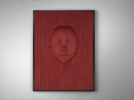 Bajorrelieve Schuller Red Face rojo y negro 123cm vista 2