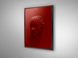 Bajorrelieve Schuller Red Face rojo y negro 123cm vista 3
