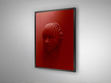 Bajorrelieve Schuller Red Face rojo y negro 123cm vista 3