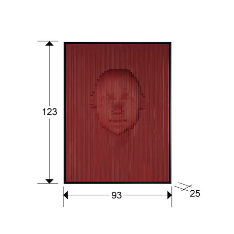 Bajorrelieve Schuller Red Face rojo y negro 123cm dimensiones