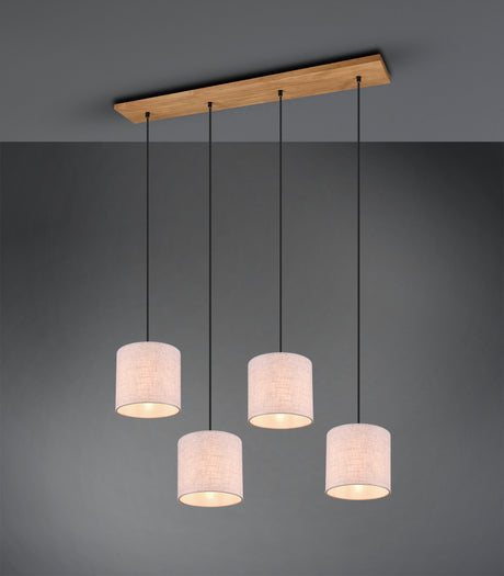 Lámpara de techo colgante Trio Elmau LED nickel antik 3000K 150cm 302100430