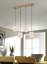 Lámpara de techo colgante Trio Elmau LED nickel antik 3000K 150cm 302100430