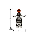 Figura decorativa Schuller Conejo gris y naranja 35cm dimensiones