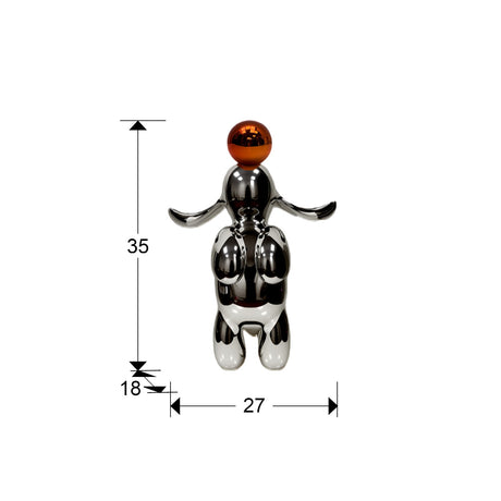 Figura decorativa Schuller Conejo gris y naranja 35cm dimensiones