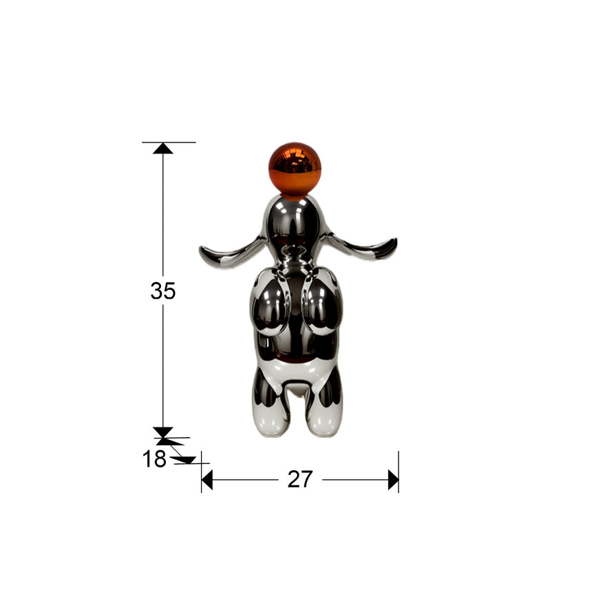 Figura decorativa Schuller Conejo gris y naranja 35cm dimensiones