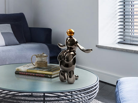 Figura decorativa Schuller Conejo gris y naranja 35cm 302258