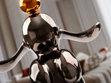 Figura decorativa Schuller Conejo gris y naranja 52cm 302364 - imagen 4