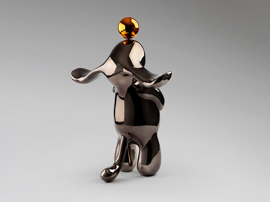 Figura decorativa Schuller Conejo gris y naranja 52cm 302364 - imagen 6
