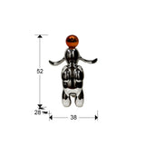 Figura decorativa Schuller Conejo gris y naranja 52cm dimensiones